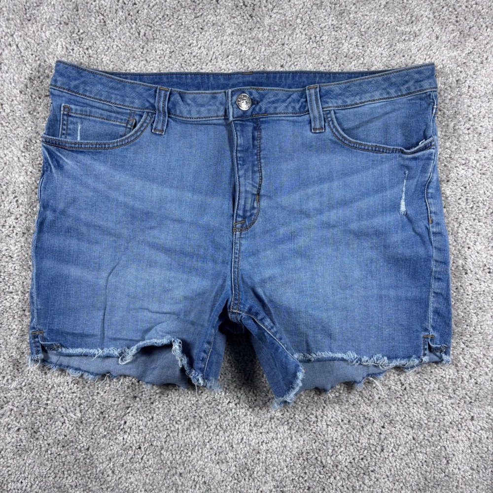 Seven7‎ Denim Shorts Womens Size 16 Blue Frayed Hem Casual Summer